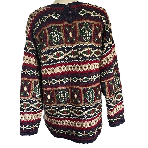 Vintage Cape Isle Chunky hand knitted gorgeous women’s sweater. Size large. - Picture 5 of 13